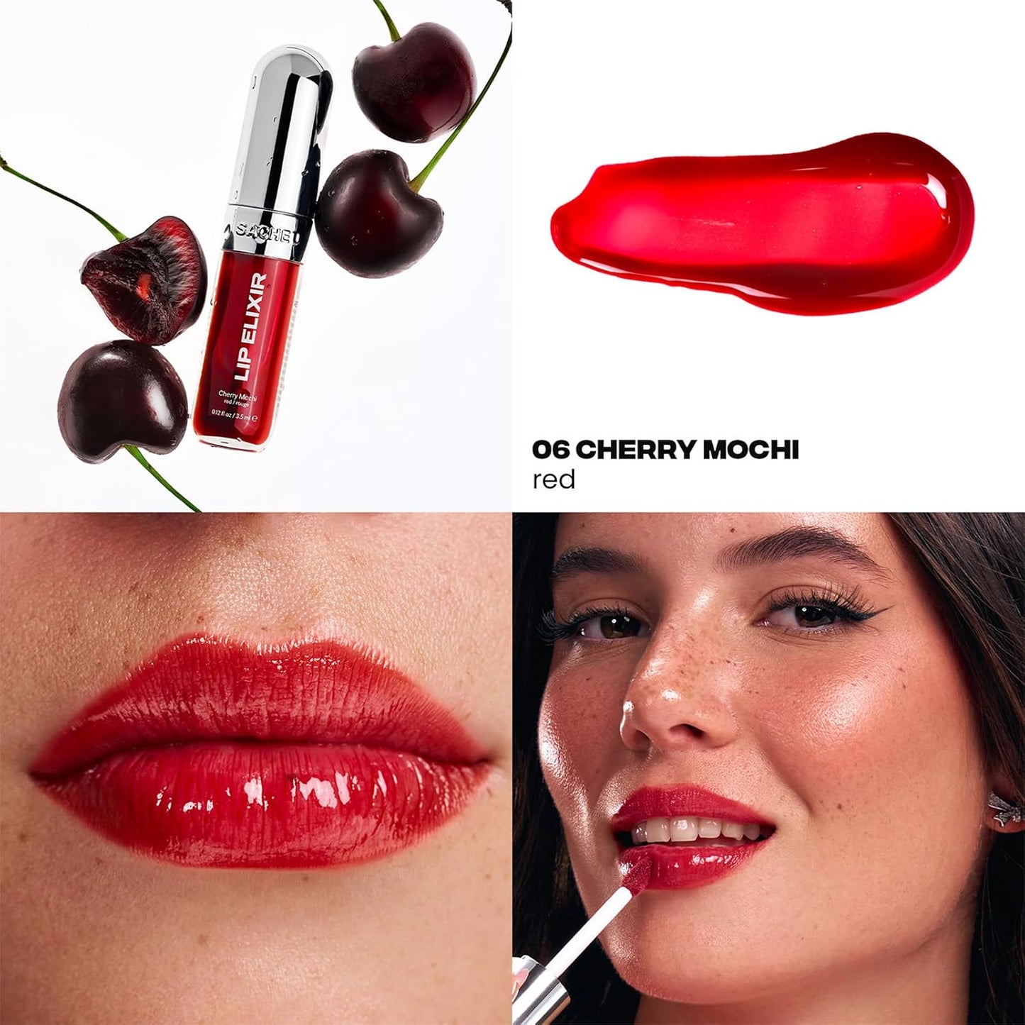 Sacheu Lip Liner STAY-N & Lip Elixir Bundle — Long Lasting Matte Lip Tattoo, Transfer Proof Lipstain Infused with Hyaluronic Acid & Vitamin E, for All Skin Types — RED-Y OR NOT