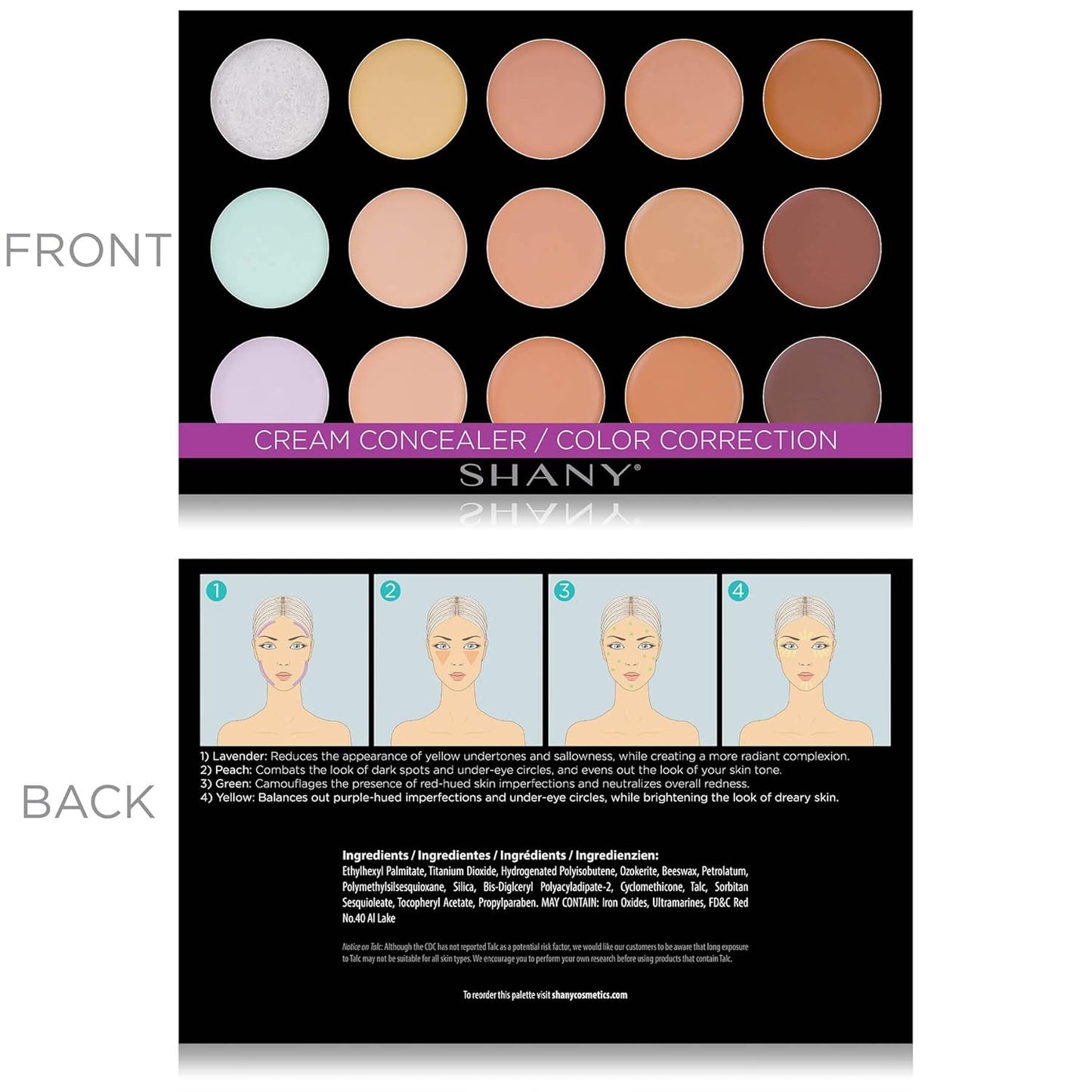 SHANY Cream Concealer/Camouflage Color Correcting Palette - Layer 2 - Refill for the 6 Layer Mini Masterpiece Collection Makeup Set
