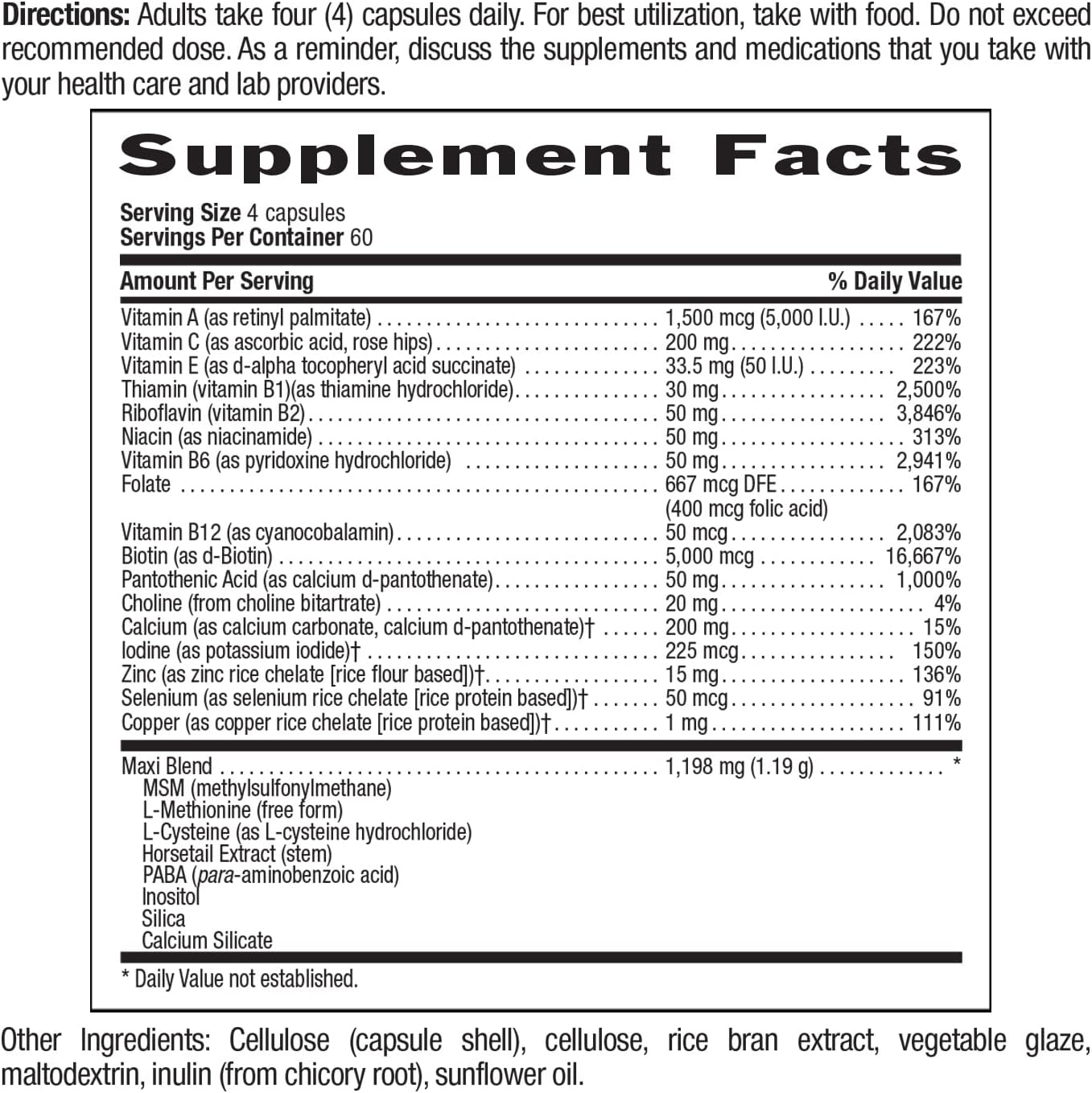 Country Life, Maxi-Hair Plus Biotin, Supports Healthy Hair, Skin and Nails, Daily Supplement, 240 ct