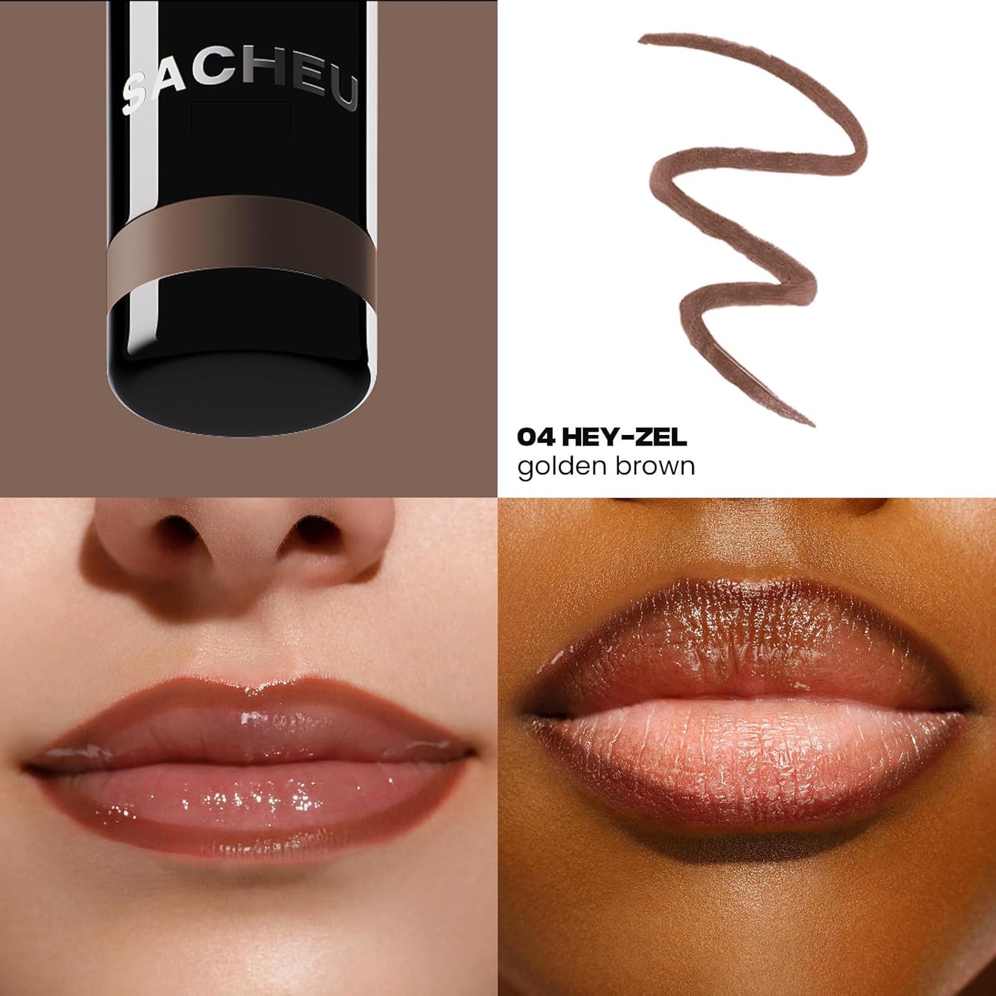 Sacheu Lip Liner STAY-N Peel Off Lip Stain — Long Lasting Matte Lip Tattoo Transfer Proof Lipstain Infused with Hyaluronic Acid & Vitamin E for All Skin Types — Vegan & Cruelty-Free, Deep Bundle