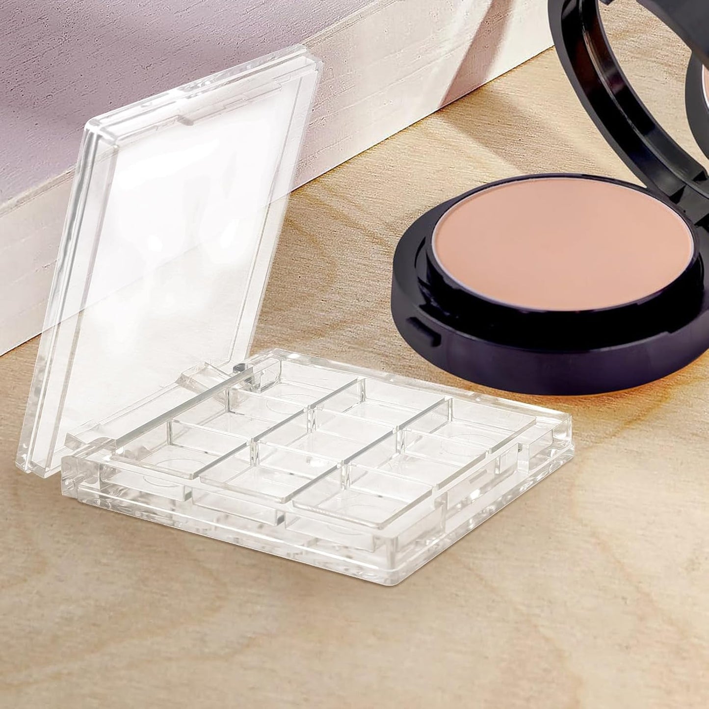 2pcs Empty Lipstick Palette Clear Lipstick Case Mini Highlighters Cross Body Bag Portable Makeup Organizer Storage Cases Sample Eye Shadow Plastic Empty Bracket Travel