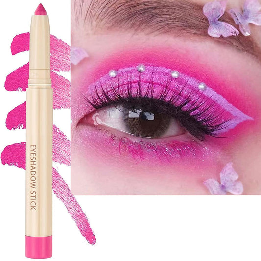 Pink Matte Eyeshadow Pencil, Waterproof Long Lasting Eye Shadow, High Pigment Hypoallergenic Highlighter Stick - Create Multi-Dimensional Eyes Look (05# Pink Matte)