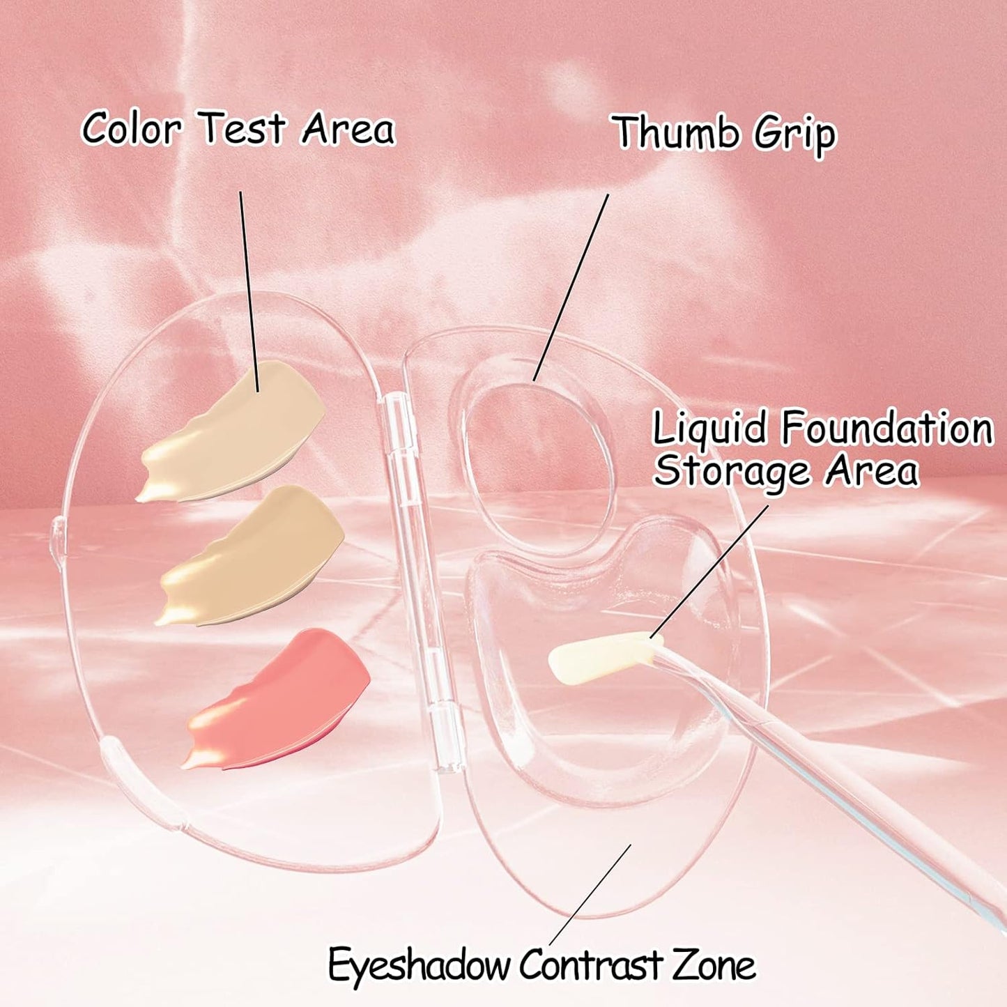 Makeup Mixing Palette, Acrylic Palette and Spatula, Upgraded Foundation Palette, Foundation Mixing Tray for Makeup Artist and Beginner