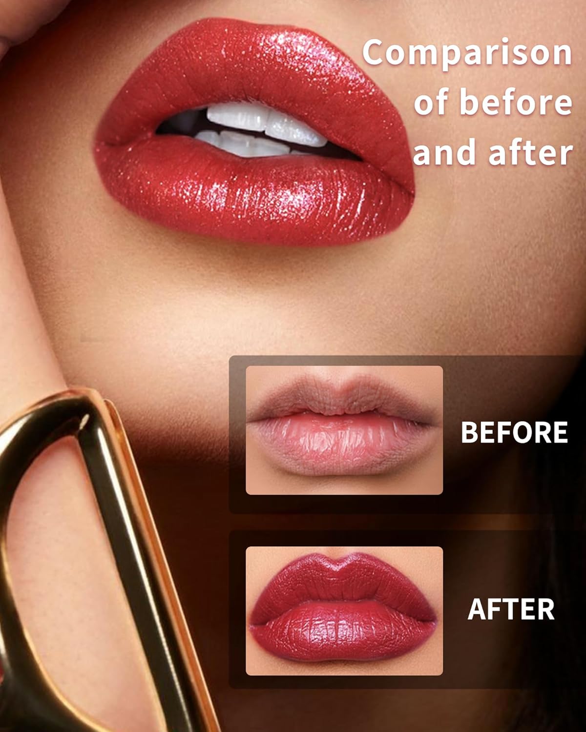 Shimmer Lipstick Long Lasting for Women with Metallic 3D Shine Hydrating Formula, Diamond Nude Glitter Lip Balm Tinted Lip Gloss High Pigmented Lip Color Nonstick Trasferproof Lip Makeup-06