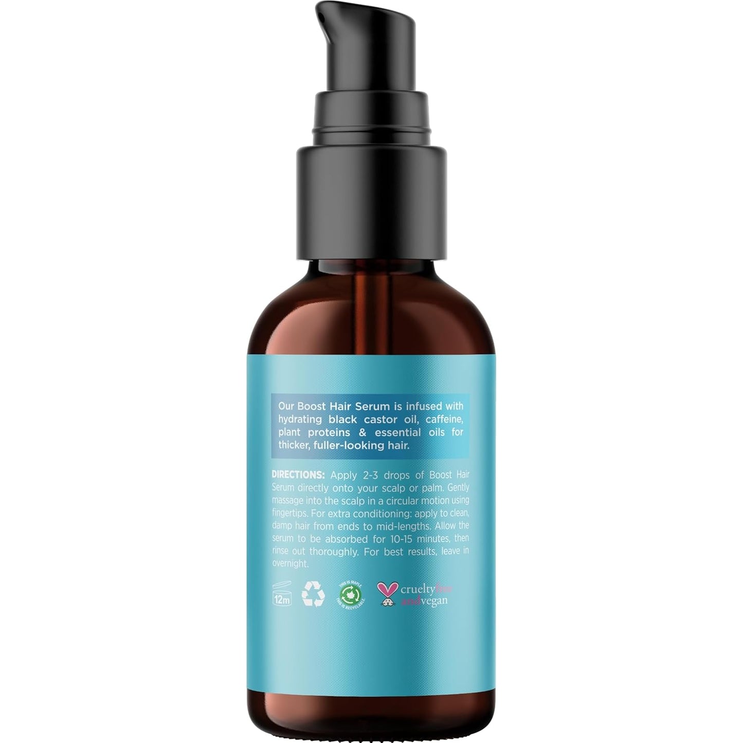 Volumizing Biotin Hair Serum for Men & Women - Caffeine Serum for Hair and Scalp Care with Peppermint Black Castor & Rosemary Oil for Enhanced Volume Shine & Hydration - Vegan & Cruelty Free (2 Fl Oz)