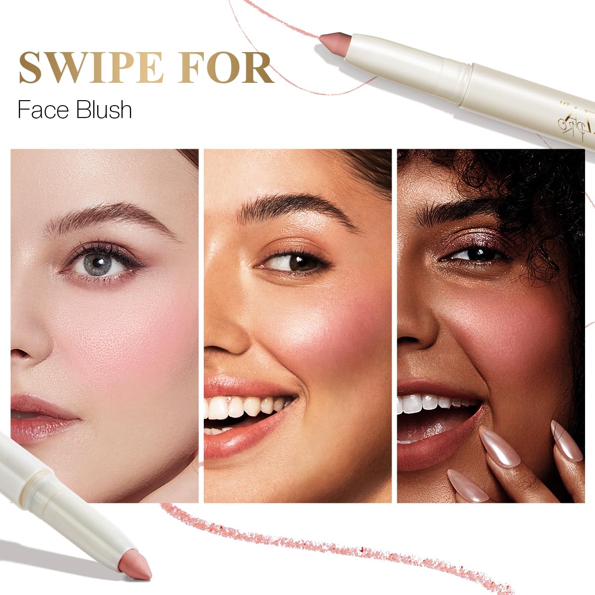 Eyeshadow Makeup Stick, Cream Shimmer, Eyeshadow Highlighter Makeup Eye Brightener Pencil Sticks Cosmetics, with Built-in Brush and Sharpener