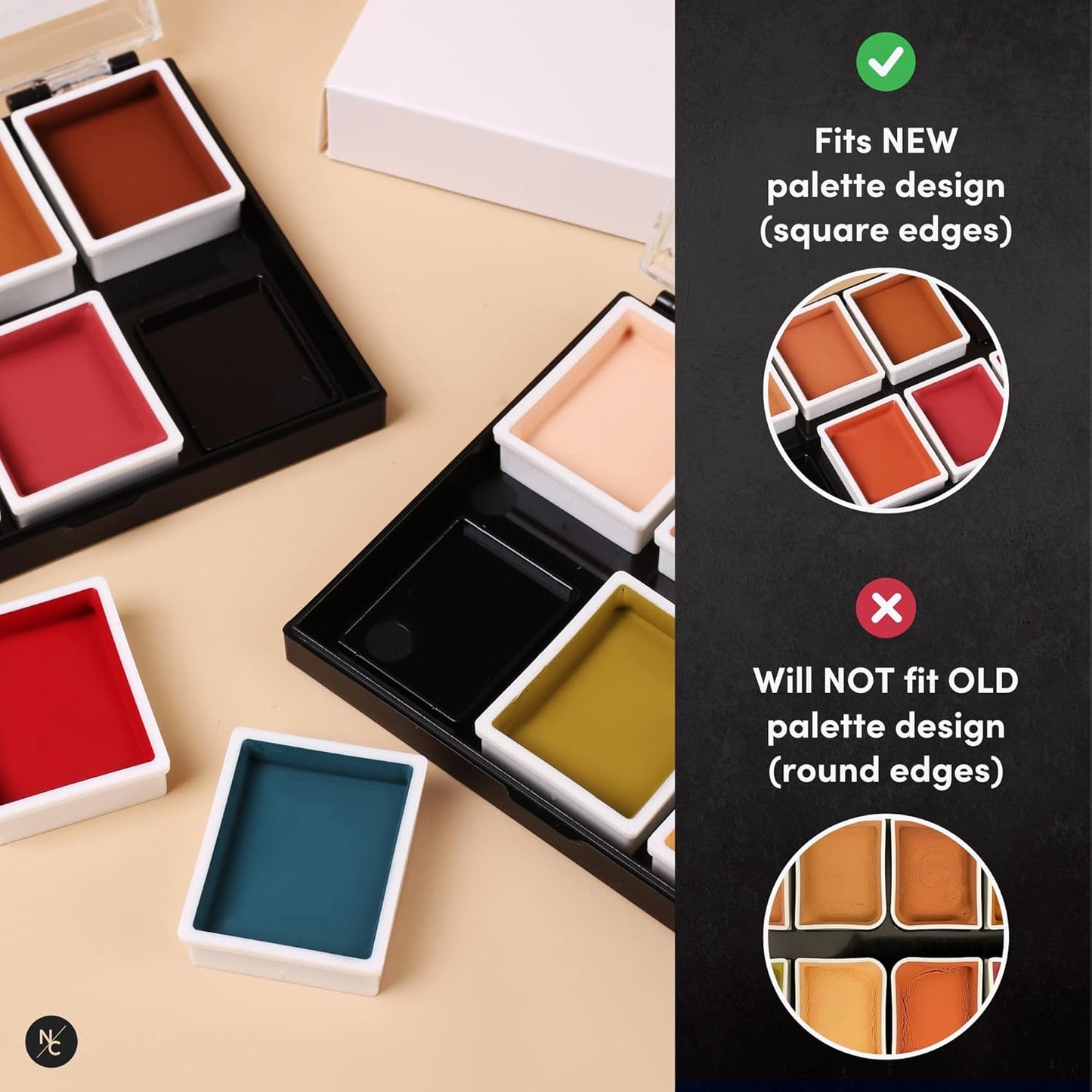 Alcohol Palette Refill Pans - Skin Tones - Olive