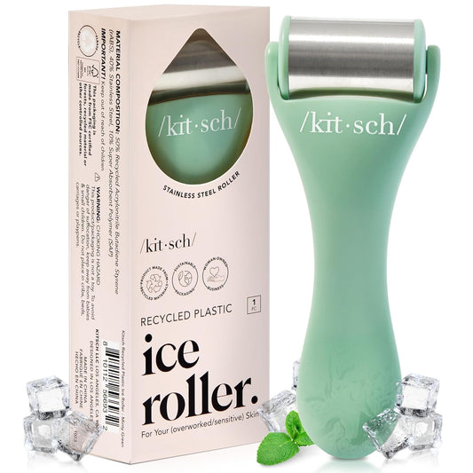 Kitsch Ice Roller for Face – Stainless Steel Face Ice Roller to Reduce Puffiness, Redness & Headaches – Cooling Facial Roller for Skin Care, Irritation Relief & Spa-Like Experience at Home - Mint