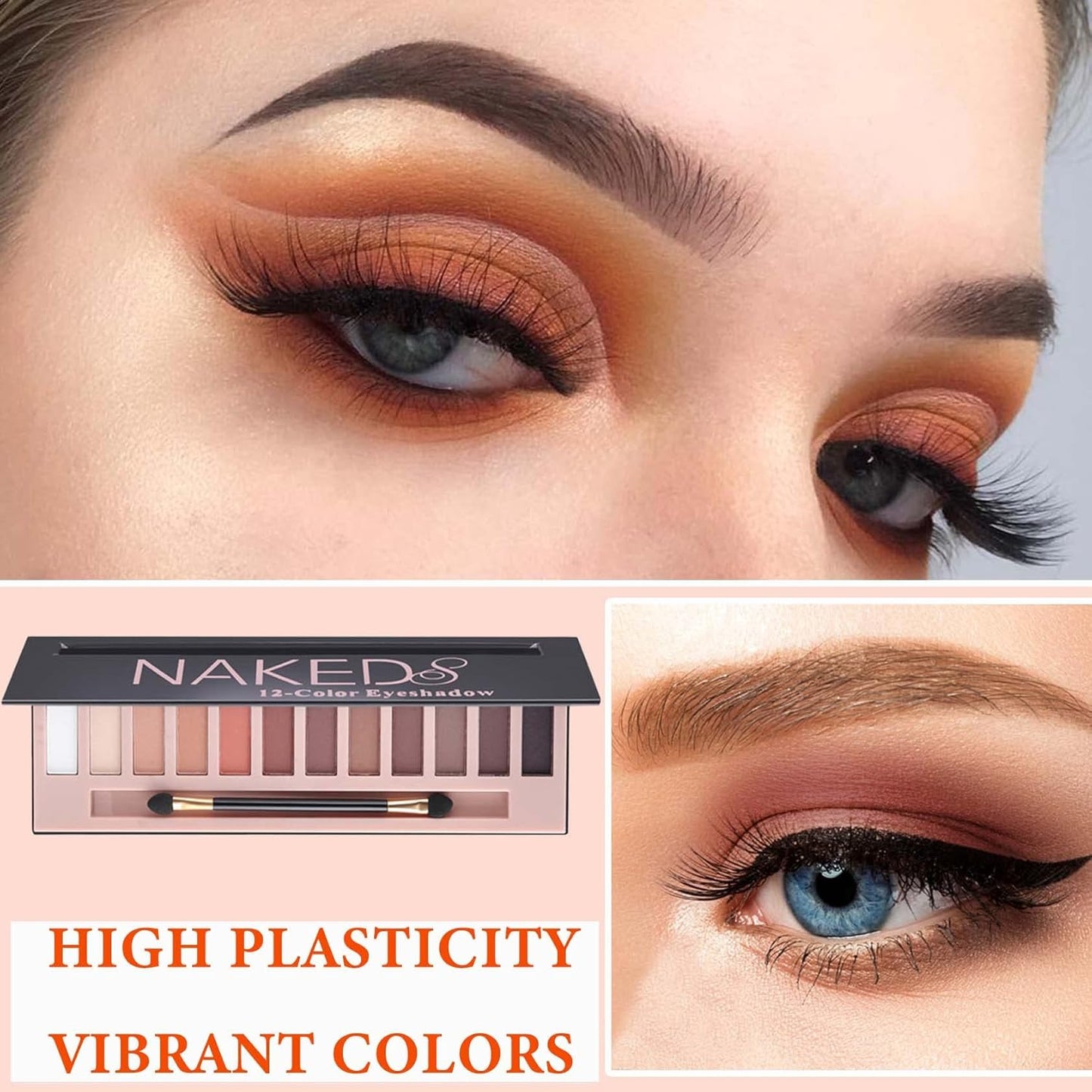 12 Color Naked Eyeshadow Palette,Matte Earth Color Eyeshadow,Natural Nude Eyeshadow Palette,Professional Waterproof and Smudge Proof Eye Shadow Palette Kit,Eye Makeup Set for Women（A）