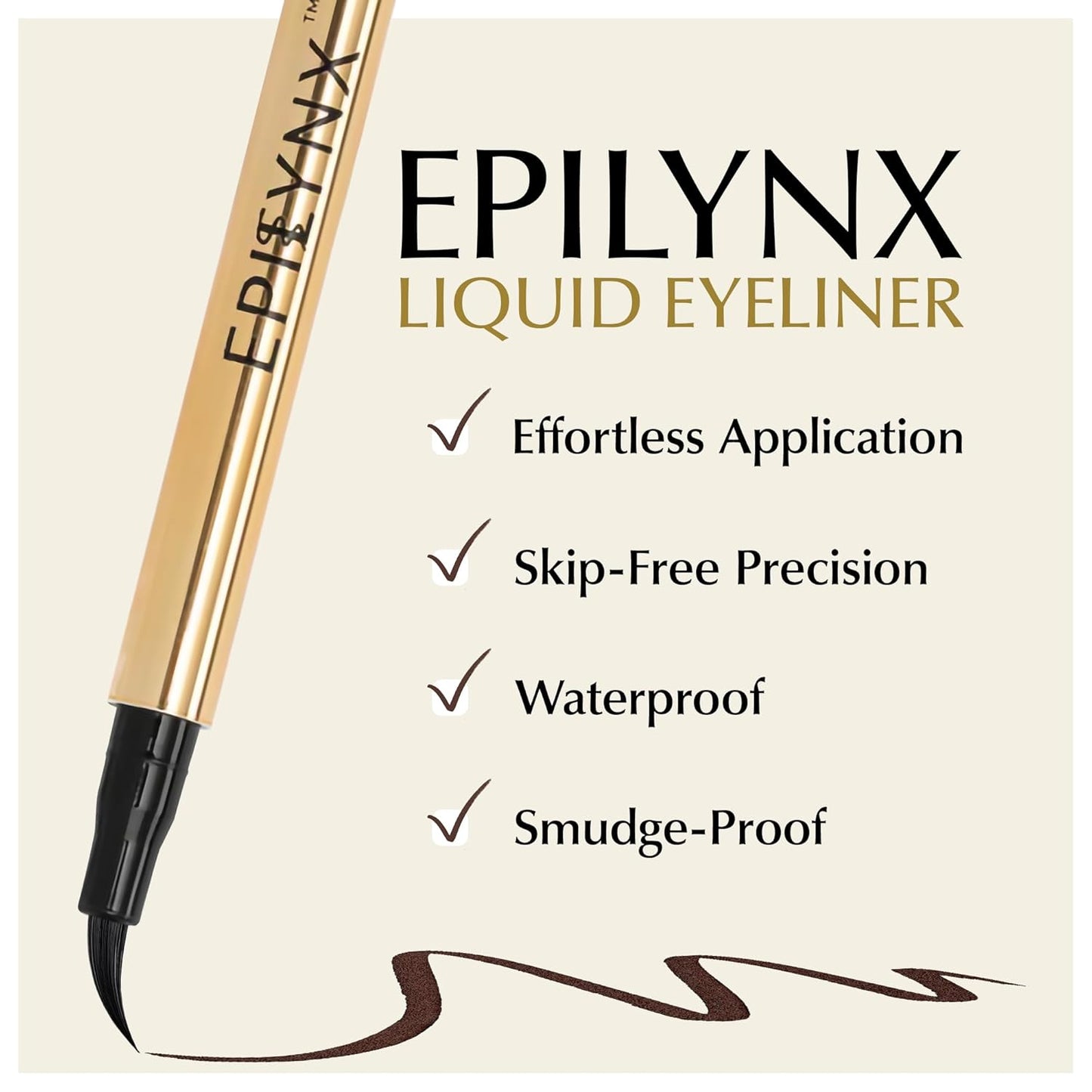 Waterproof Eyeliner - Smudge-Proof Liquid Eyeliner Pen with Precision Tip for Smooth, Long-Lasting Application - Vegan, Hypoallergenic & Gluten-Free Eye Liner - 2mL Brown