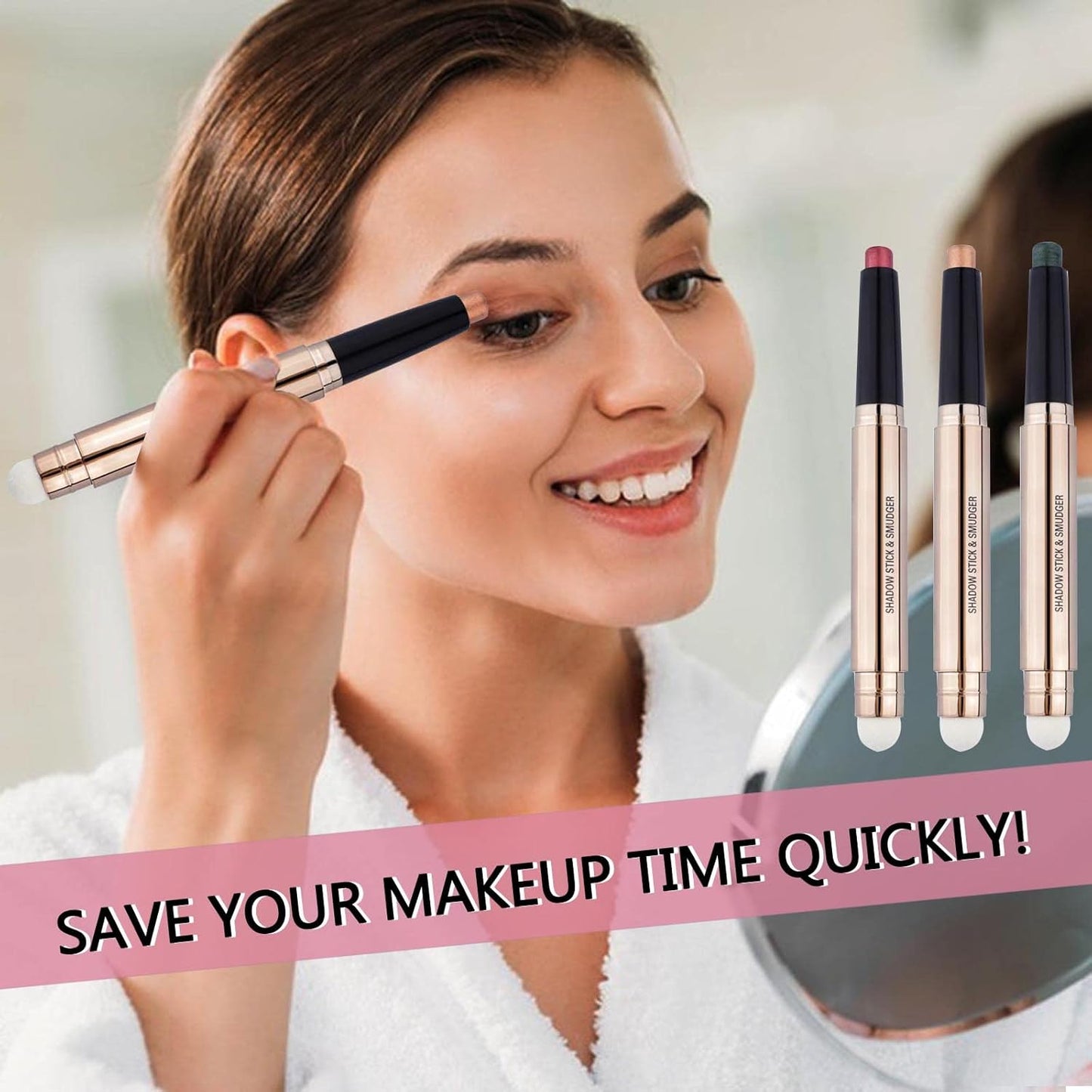 Eyeshadow Stick Smooth Cream Shadow Pencil Long Lasting Waterproof Eye Shadow Pen Highlighter Stick Makeup Hypoallergenic Multi-Dimensional Eyes Look (Champagne Shimmer #04)