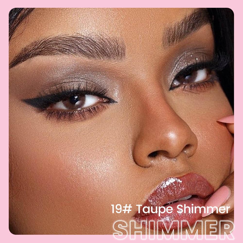 Kaely 2in1 Cream Eye Shadow Brightener Sticks for Eyes, Pencil Eyeshadow Applicator Stick Waterproof Pigmented, Eye Shadow Palette Highlighter Makeup, sombras para ojos, 19 Taupe Shimmer