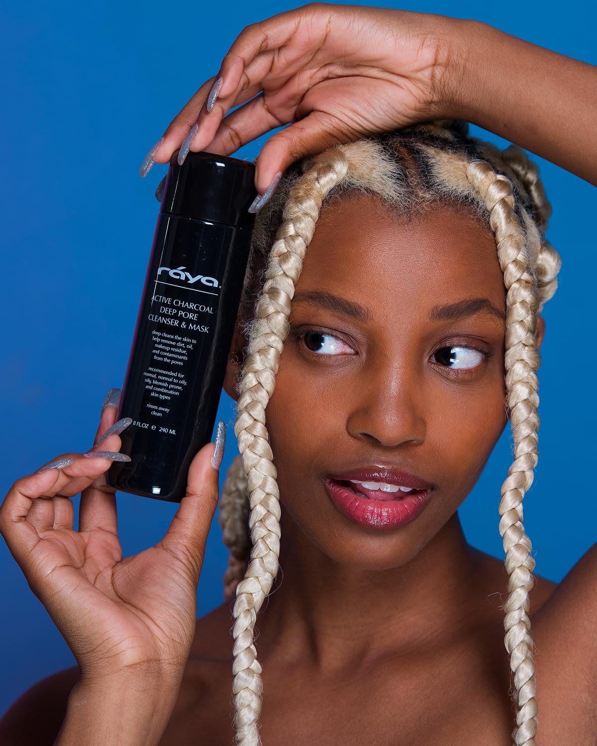 Raya Active Charcoal Deep Pore Facial Cleanser and Mask (121) | Deep Pore Cleansing Fluid for Combination, Oily, and Blemished Skin | Can Be Used as a Deep Pore Detox Mask for Combination Skin