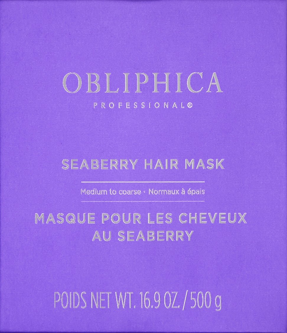 Obliphica Medium to Coarse Seaberry Mask, 1.05 Pound - Nourishing and Restorative Hair Treatment for Medium to Coarse Hair Types, Ensuring Lustrous Shine, Manageability, and Revitalization