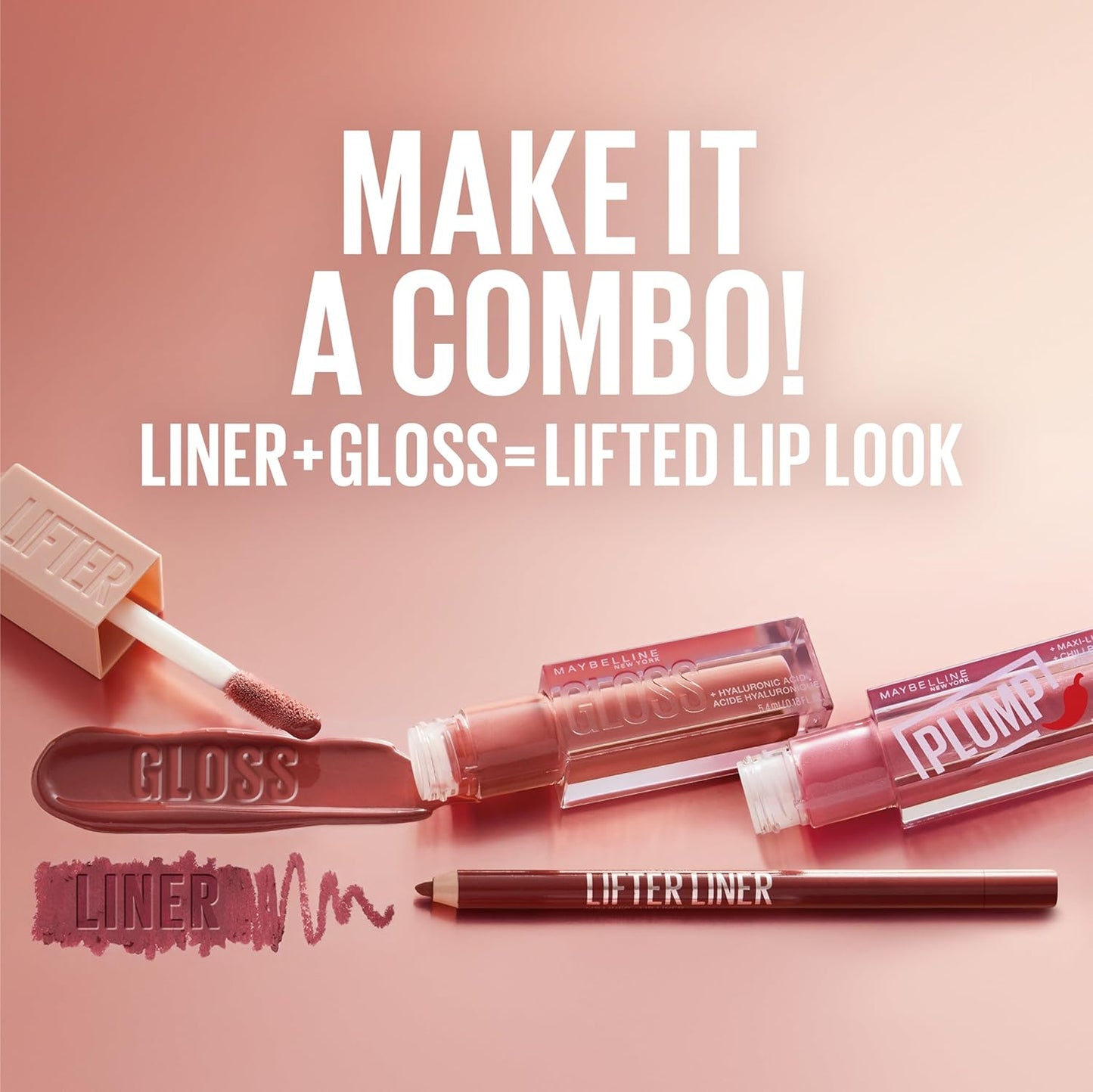 Maybelline Lifter Gloss, Hydrating Lip Gloss with Hyaluronic Acid, High Shine for Plumper Looking Lips, Opal, Pink Neutral, 0.18 Ounce