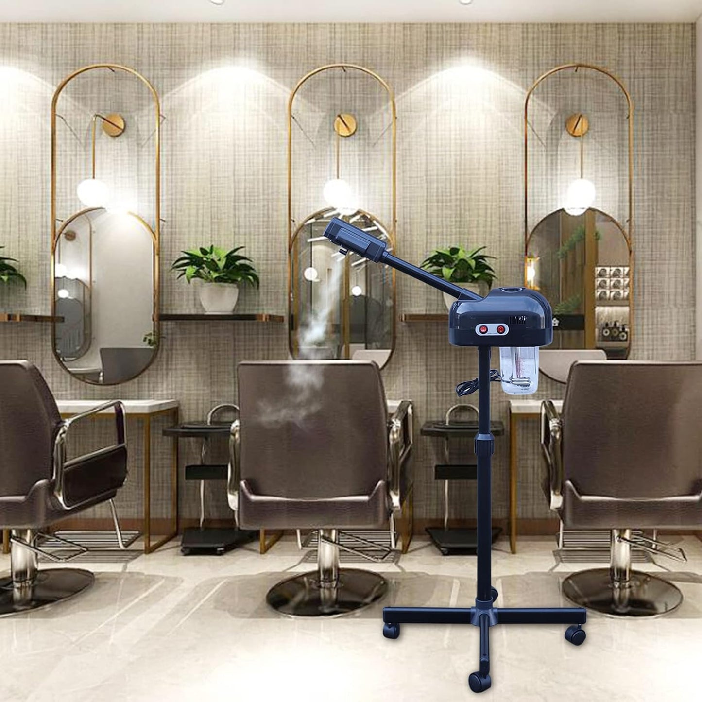 Professional Facial Steamer for Estheticians, Adjustable Height, 0.2 Gal Face Steamer on Wheels for Salon Beauty and Spa Shop