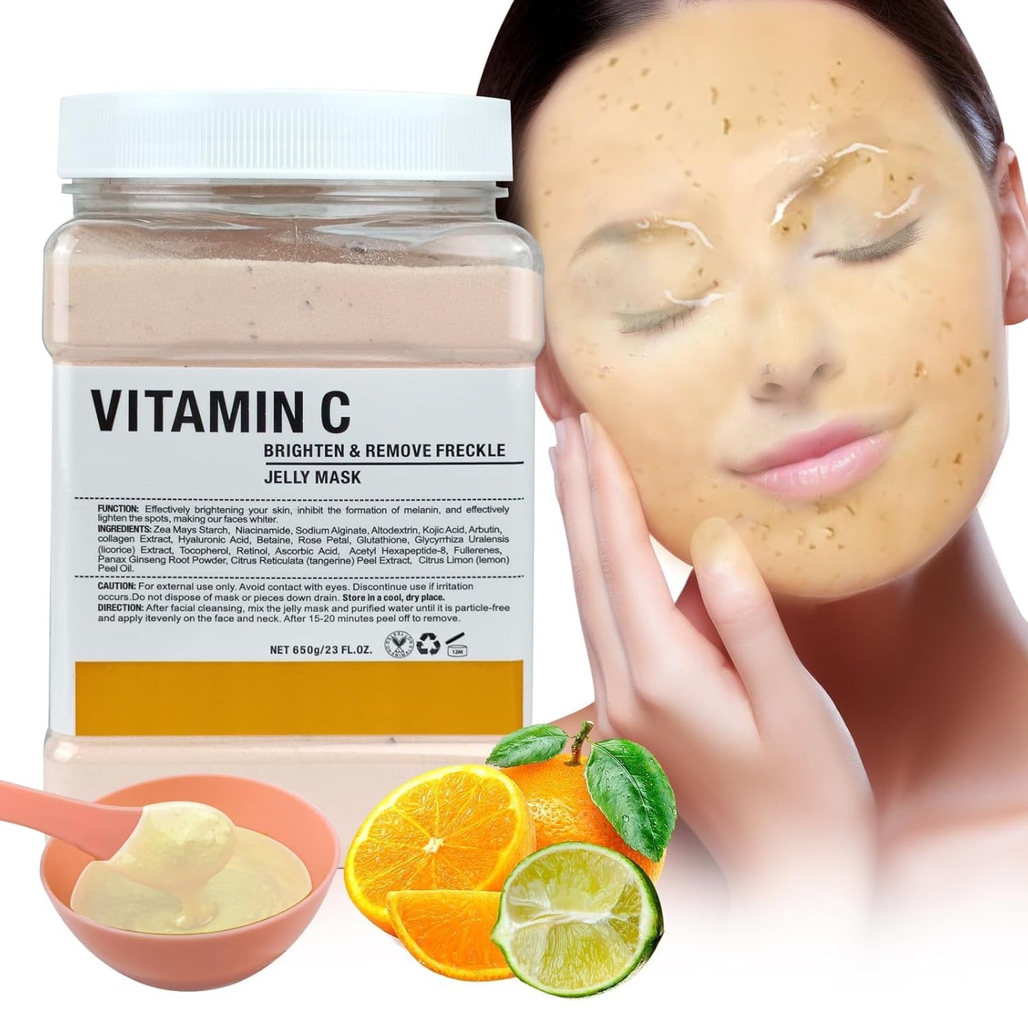 Jelly Mask for Facials Professional, Hydrating & Moisturizing Peel-Off Natural Gel Face Mask SkinCare, Professional Spa Use Jelly Face Masks, Deep Hydration & Glow 23 Fl Oz (VC)