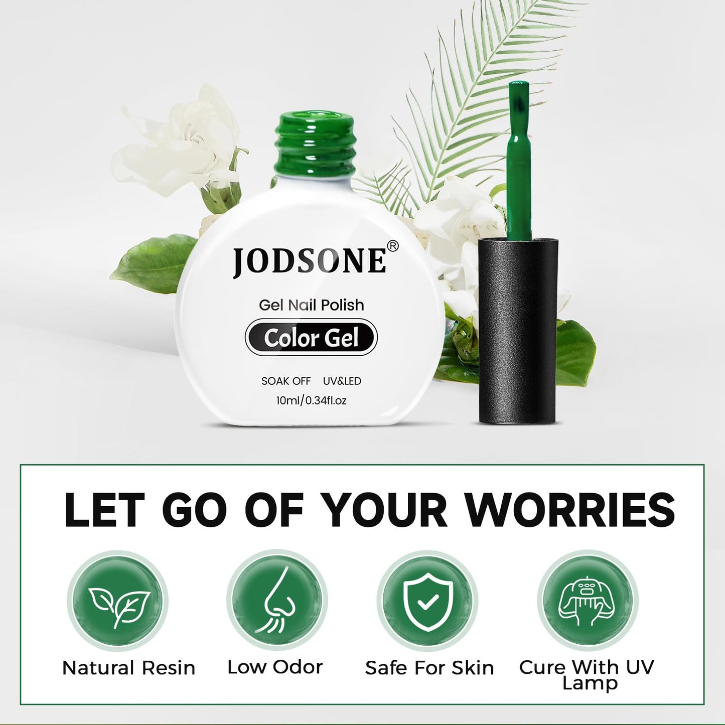 JODSONE Gel Nail Polish 20 Color Blue Red Matching Base Coat Glossy and Matte Top Coat 23 Bottles of 10ml Professional Nail Care Use