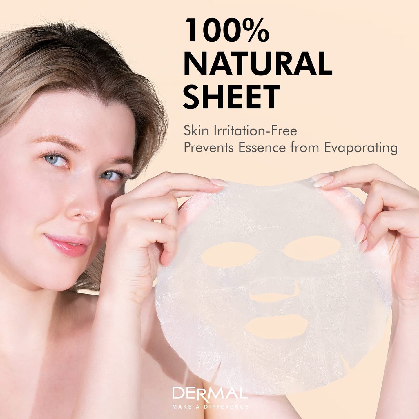 Korean Collagen Face Mask – Hydrating & Soothing Sheet with Panthenol, Hypoallergenic Calming Moisture Care for All Skin Types, 32 Combo Pack A+B Set