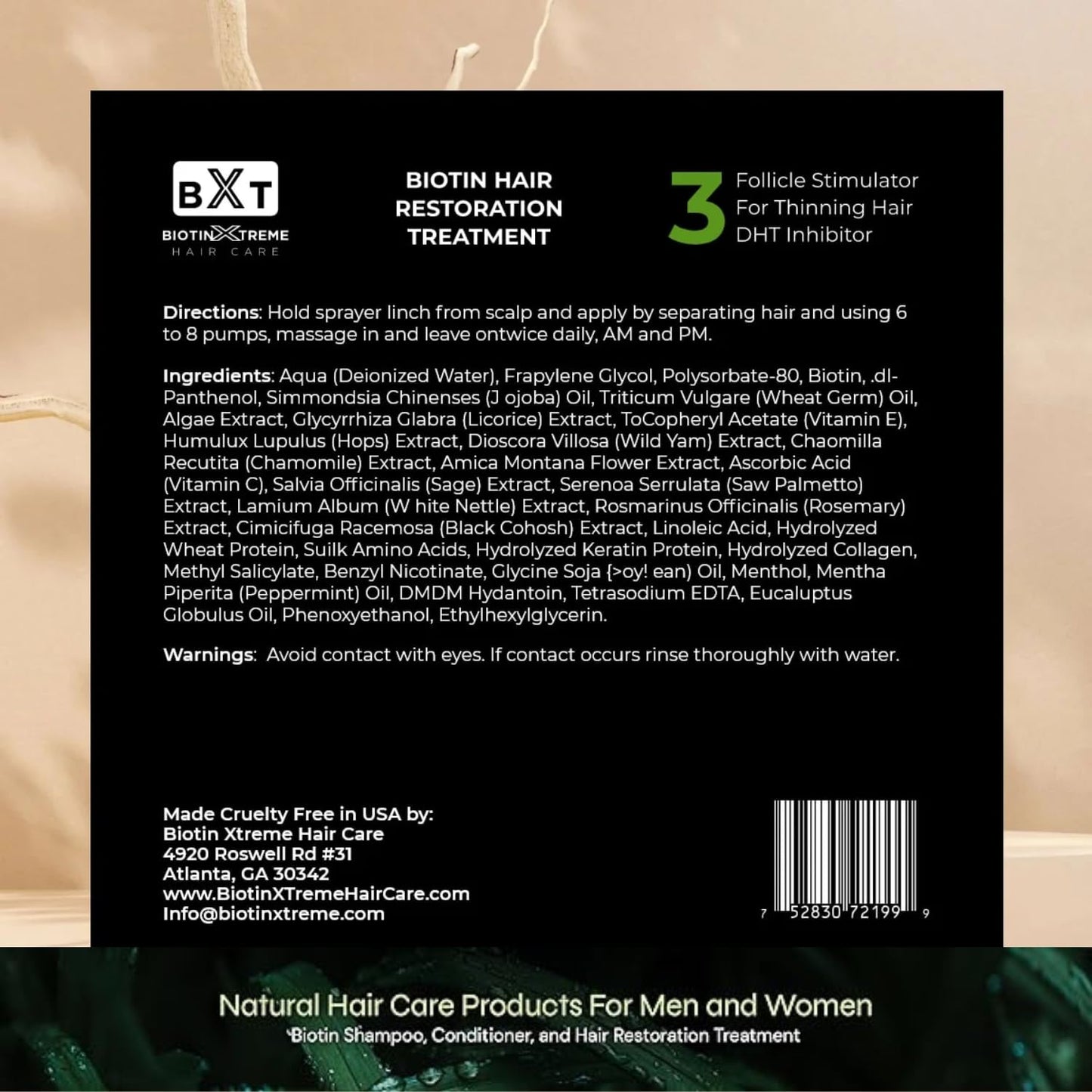 BXT Biotin Xtreme Biotin Hair Restoration Spray