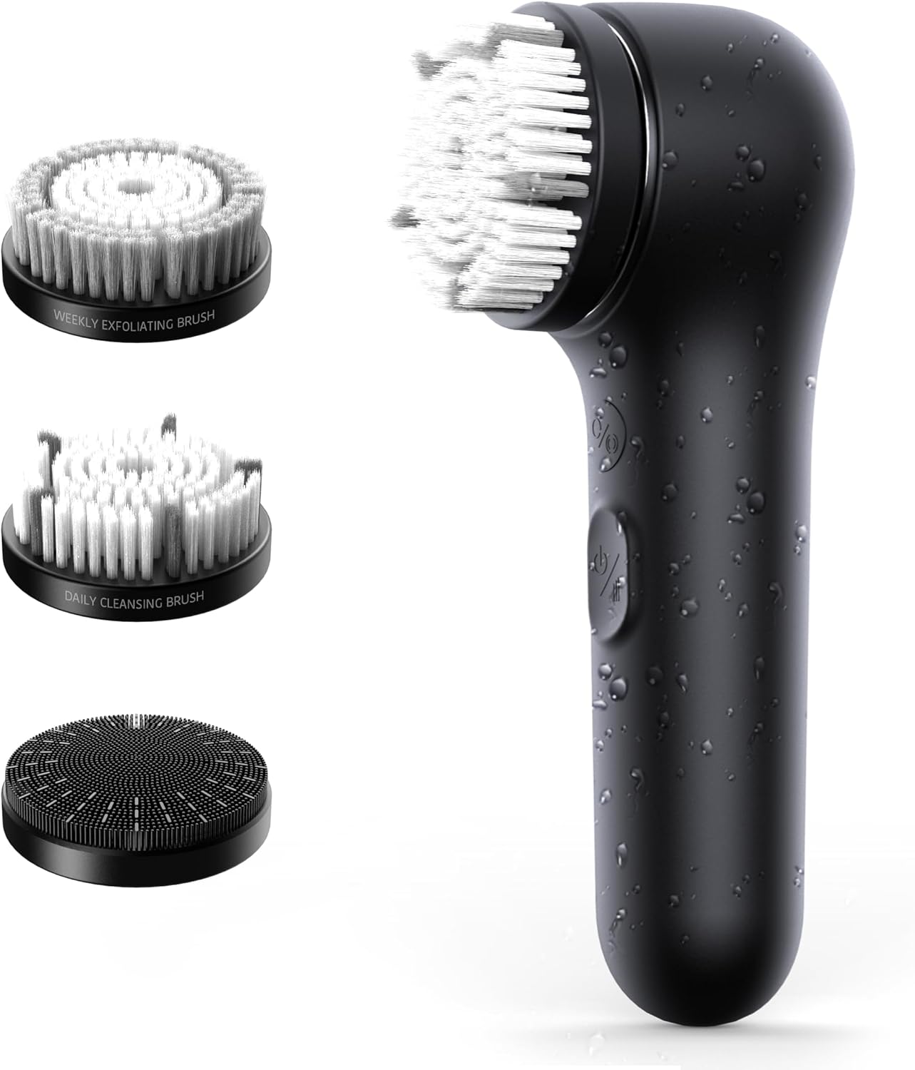 Premium Facial Cleansing Brush,Waterproof Face Scrubber,Spin & Sonic Modes with 3 Intensities,Magnetic 3-Head System for Deep Pore Cleaning, Gentle Exfoliation & Sensitive Skin Care - for Women & Men
