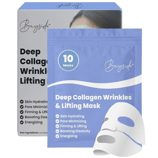 Collagen Face Mask | Hydrating Beauty Skincare Face Mask for Glass Skin, Revitalizing Overnight Collagen Facial Mask for Wrinkles, Selfcare Sheet, Moisturizing Facial Skin Care Product for Women & Men