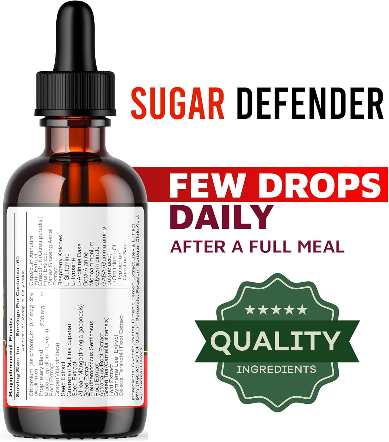 Sugar Defender - Sugar Defender Drops, Sugar Defense Super Formula, Sugar Defender 24, Sugar Defender Supplement, Sugar Defender Liquid, Defender Drop,Sugar Metabolism (60 Capsules) -3Pack