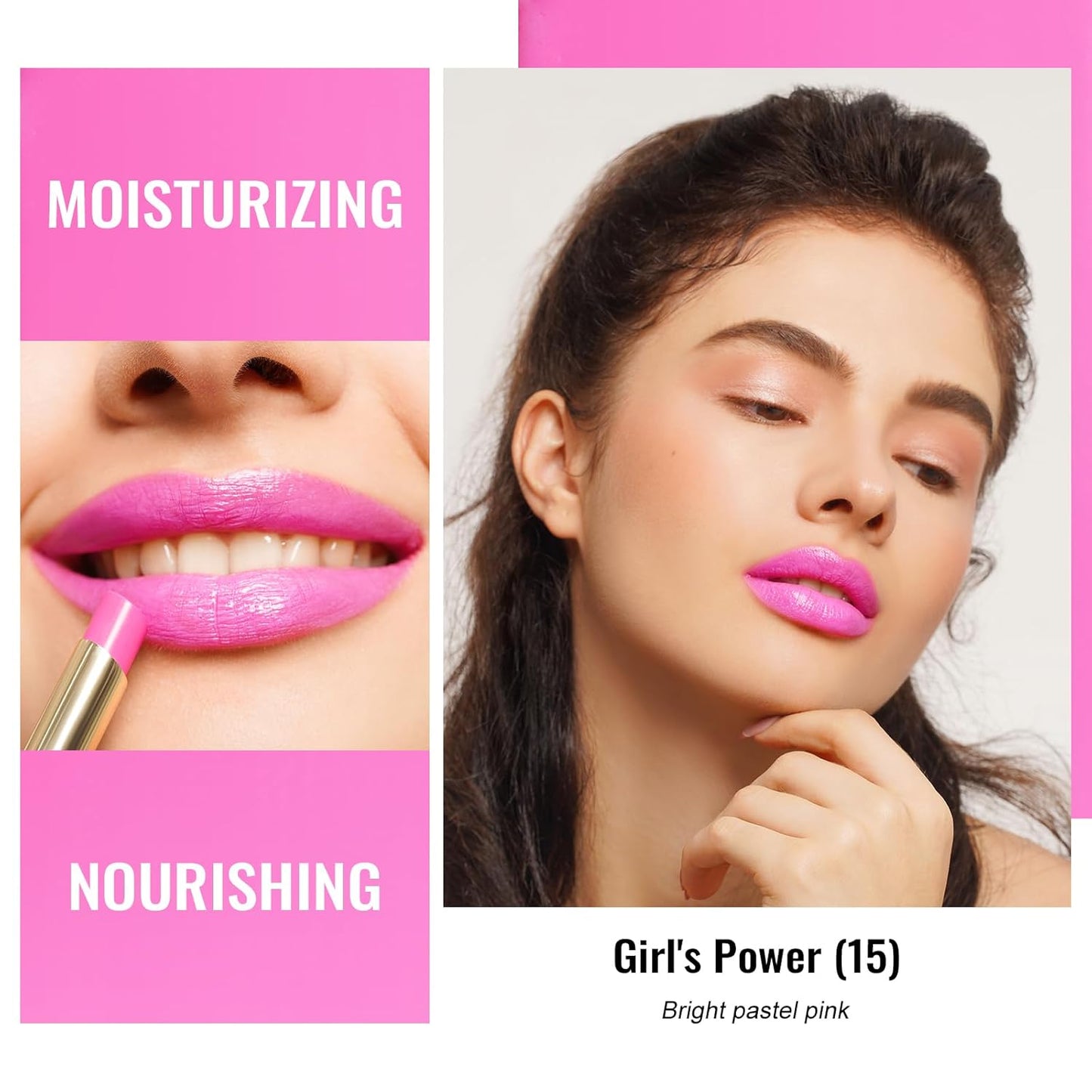 Oulac Moisturizing Shine Lipstick For Women Christmas Set 2PCS, 2 in 1 Tinted Lip Balm for Winter, Hydrated Juicy and Glossy Lip Color for Dry, Cracked and Chapped Lips, Vegan [06+15]