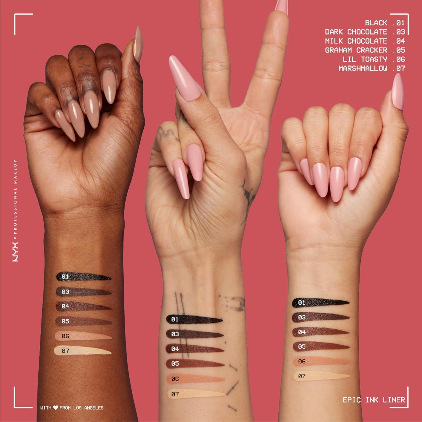 NYX PROFESSIONAL MAKEUP Epic Ink Liner, Waterproof Liquid Eyeliner with Vegan Formula - Milk Chocolate (Brown Matte)