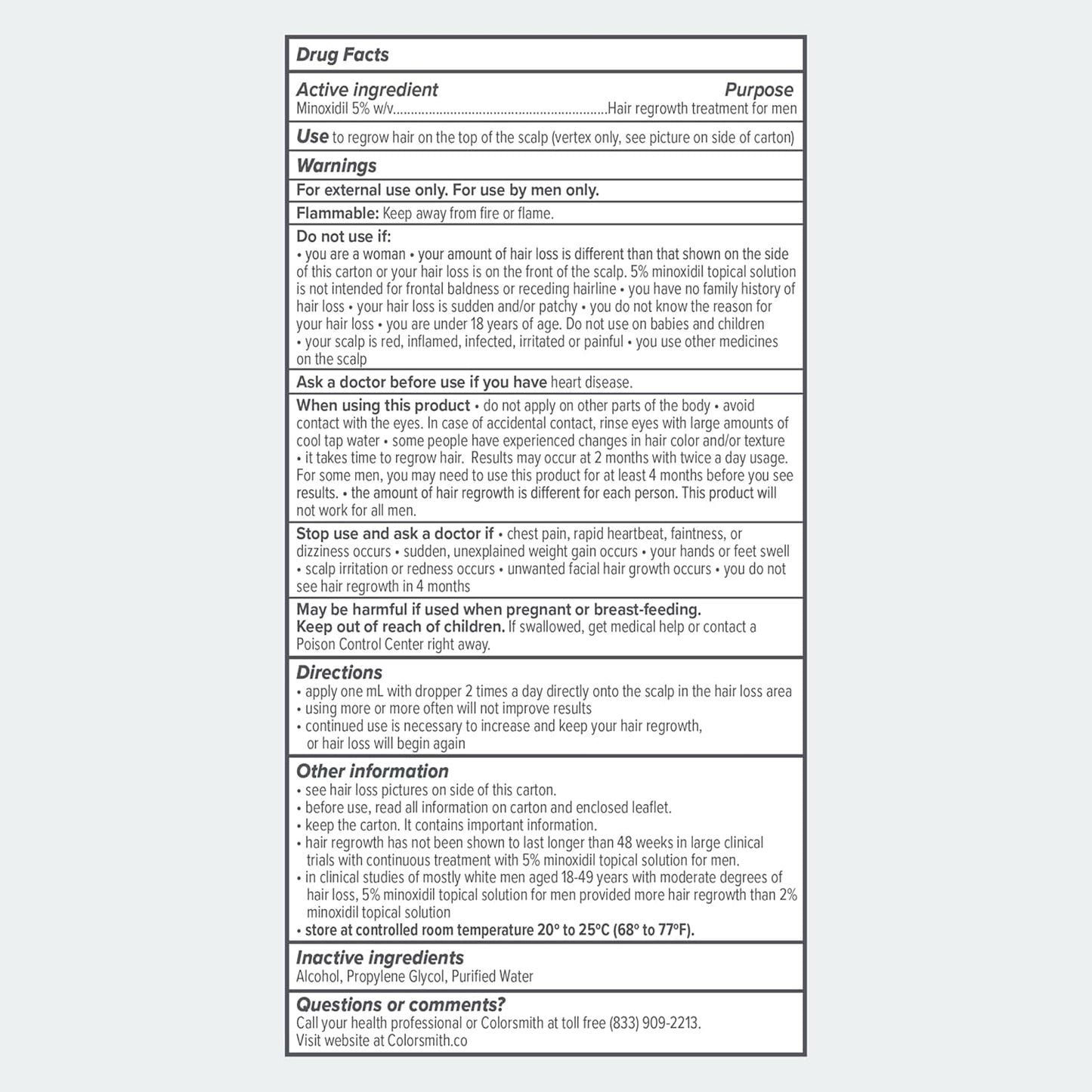 Extra Strength Hair Regrowth Treatment, 5% Minoxidil Solution, 2 fl oz, Unscented, For Men