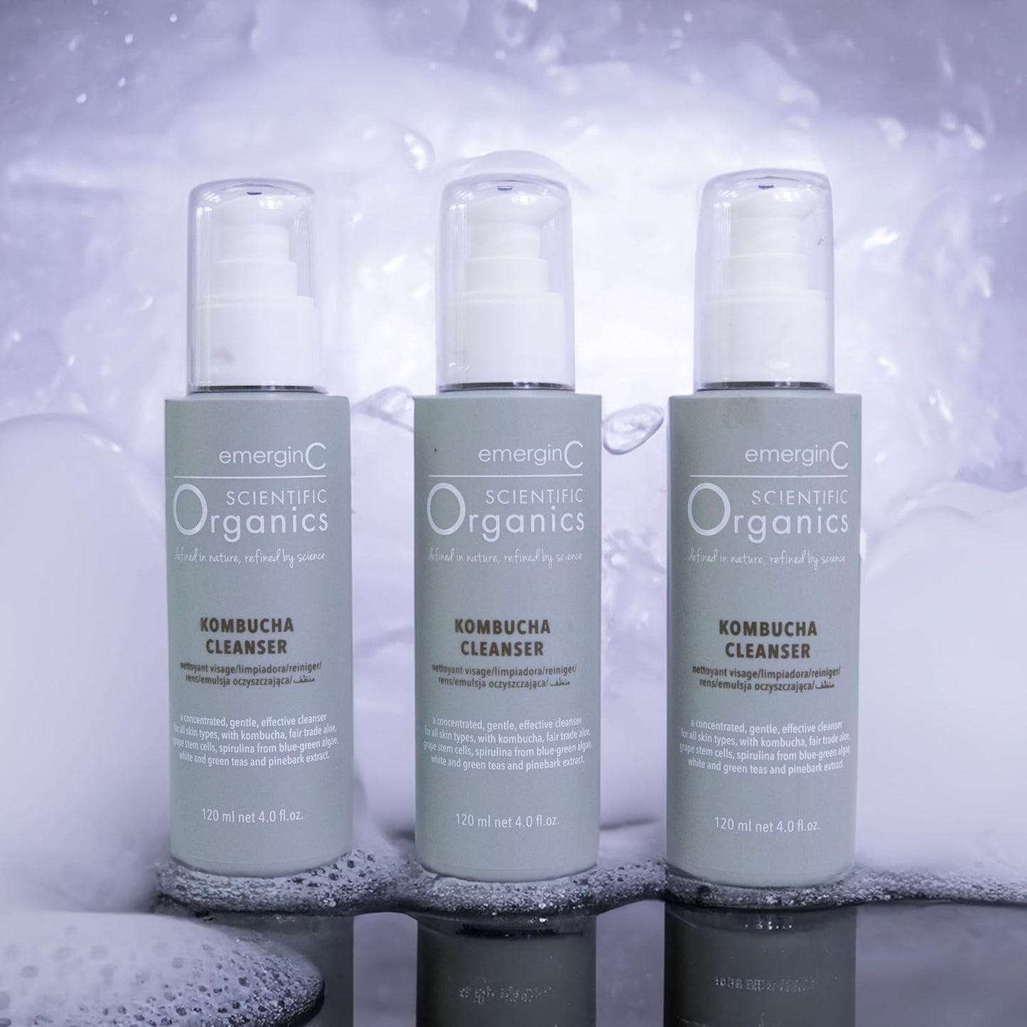 emerginC Scientific Organics Kombucha Cleanser - Nutrient Powerhouse Face Wash with Aloe Vera + Plant Stem Cells to Help Visibly Improve Skin Tone + Texture (4 oz, 120 ml)