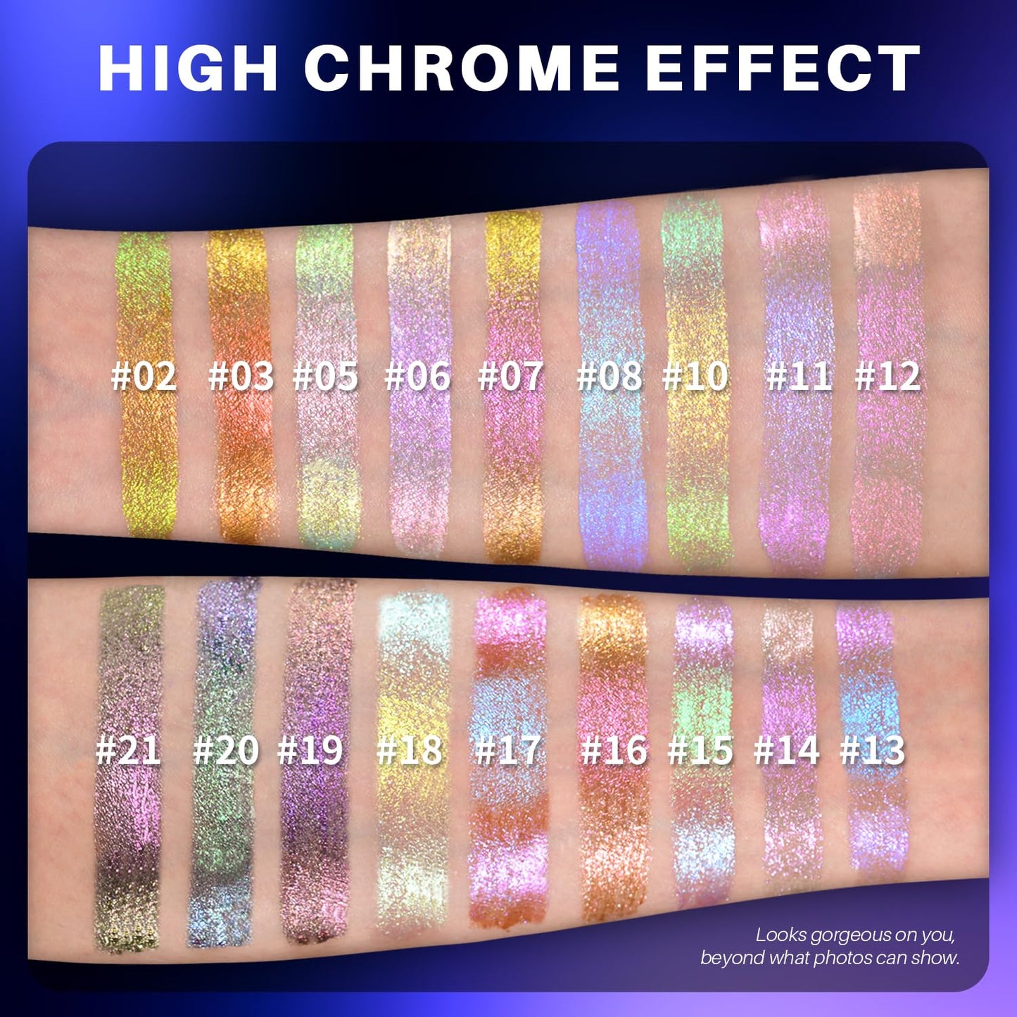 CHARMACY Liquid Duochrome Eyeshadow, Multi-Dimensional Eye Looks, Long Lasting Glitter Eye Shadow Sets Metallic Pigments, Quick Drying, Sparkling Shiny Eye Makeup for Beginners, 1.6g (#11)