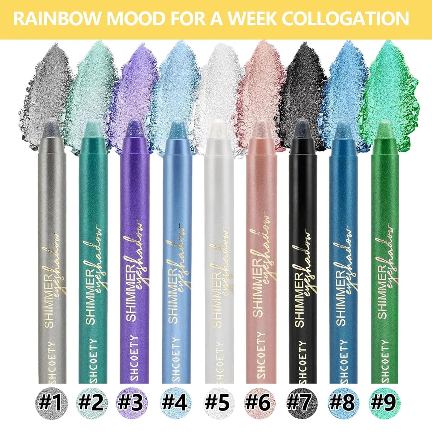 Green Eyeshadow Stick, Blendable Creamy eyeshadow Eye Brightener Stick, Waterproof Eyeshadow Pencil Long Lasting Crayon, Smooth Shimmer Eye Shadow Highlighter Eye Liner Makeup.#2 green shimmer ﻿