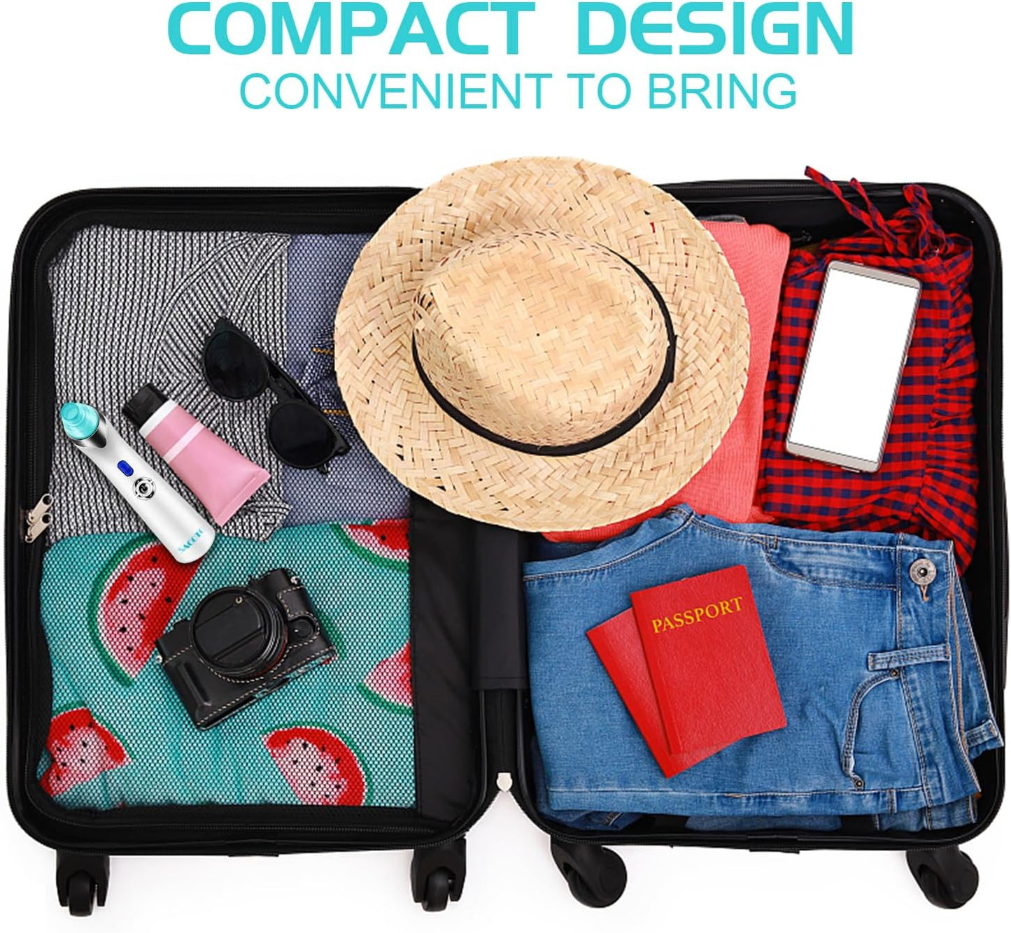 Blackhead Remover Pore Vacuum, Face Suction Pore Cleanser, 5 Suction Power Electric Blackhead Extractor Tool, 4 Probes, Blackhead Suction Remover for Women & Men