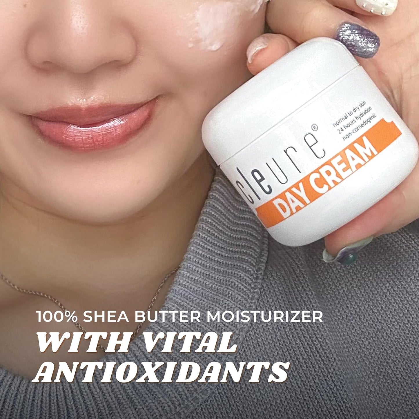 Cleure Anti-Aging Day Cream & Facial Moisturizer w/Pure Shea Butter for Sensitive Skin - Fragrance Free, Gluten, Salicylate and Paraben Free (2 oz, Pack of 2)