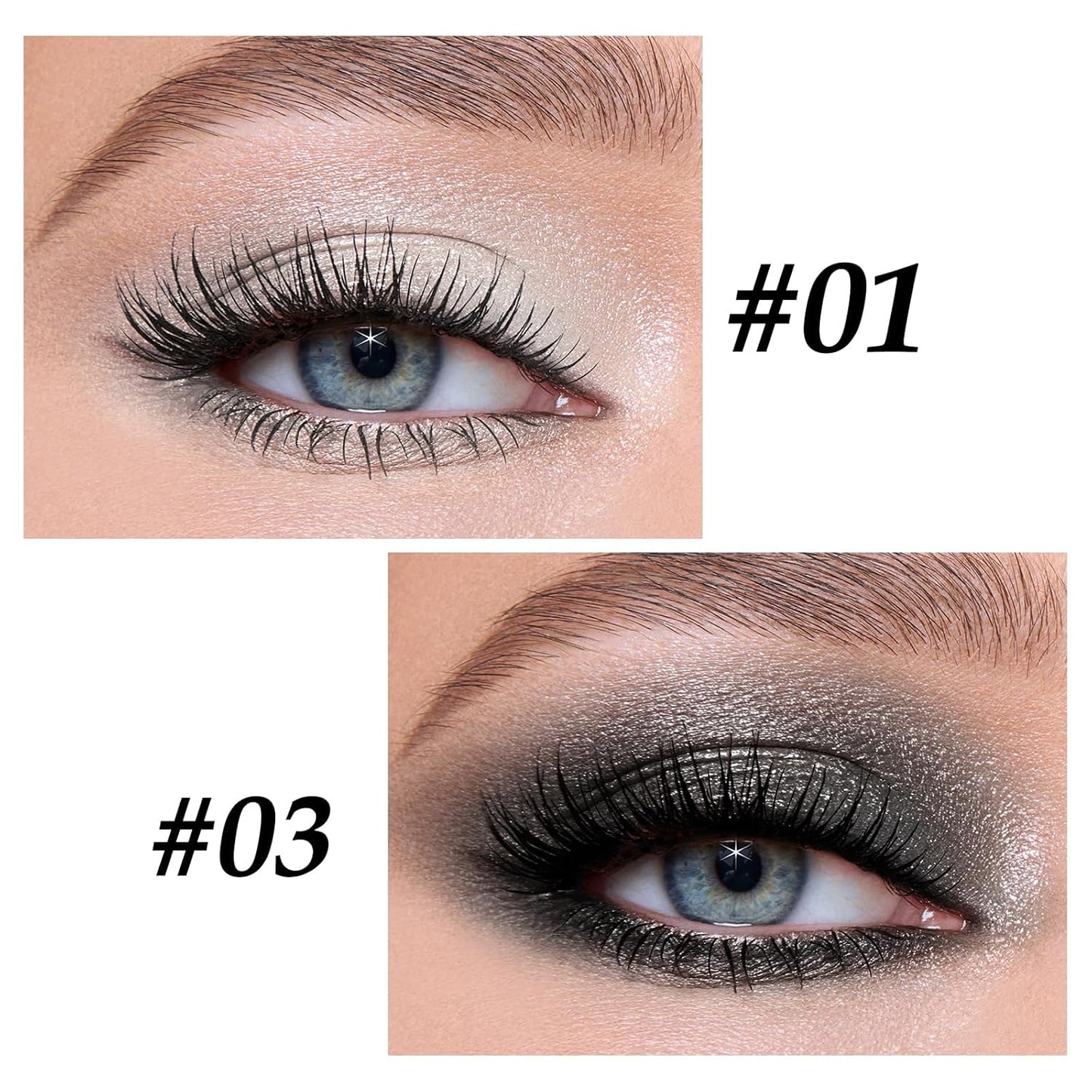 Boobeen Waterproof Eyeshadow Stick Shimmer Cream Eyeshadow Pen - Easy to Use Glitter Eye Makeup Kit (01# + 03#)