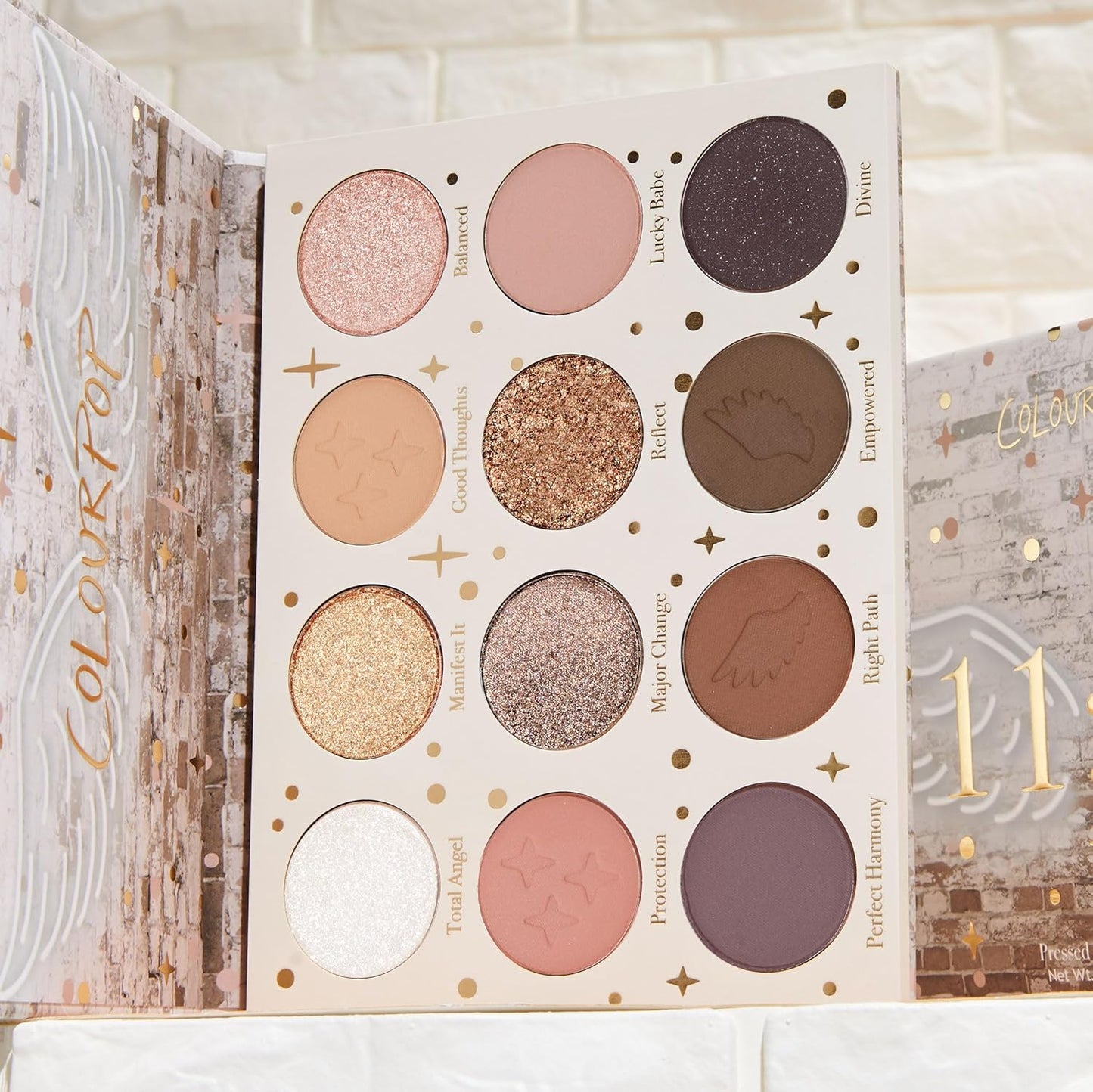 ColourPop 11:11 Eyeshadow Palette - Warm Nude Eye Makeup Palette with Matte, Metallic, Matte Sparkle & Glitter Finishes - High-Pigment Eye Makeup with a Long-Wearing Formula (0.46 oz)